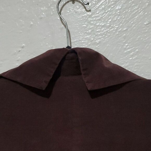 BCBGMaxAzria Brown Corduroy Jacket with Ruffled Neckline Size M - Picture 8 of 14